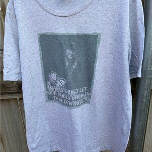 “Mama’s Don’t Let Your Babies Grow Up to Be Cowboys” Gray Graphic T-Shirt